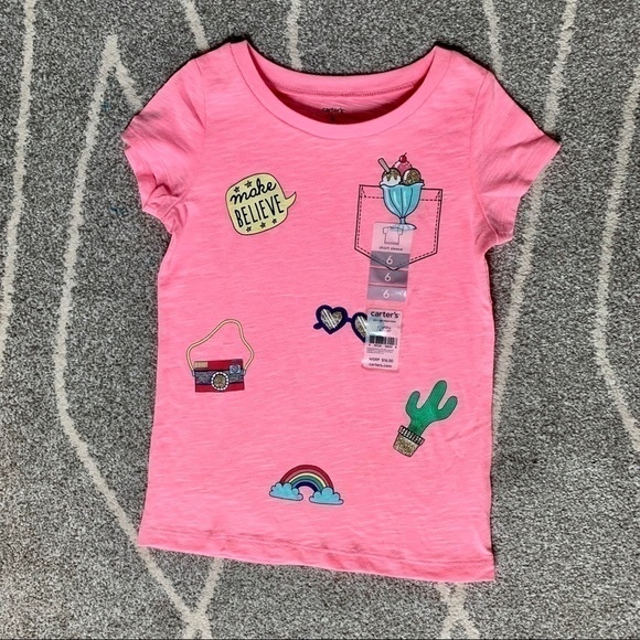 Carter’s Hot Pink Graphic Summer Travel T-shirt 6 - Picture 1 of 4